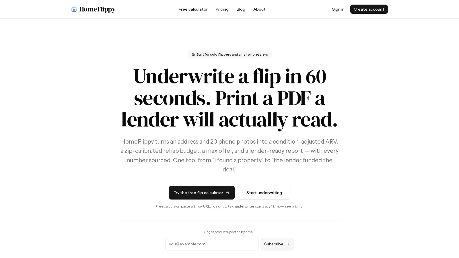 HomeFlippy — hero screenshot