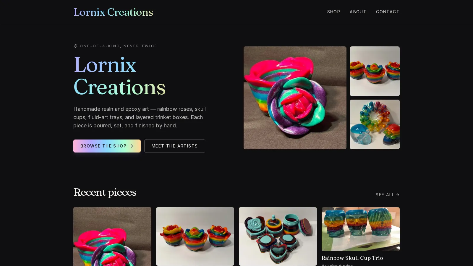 Lornix Creations — hero screenshot